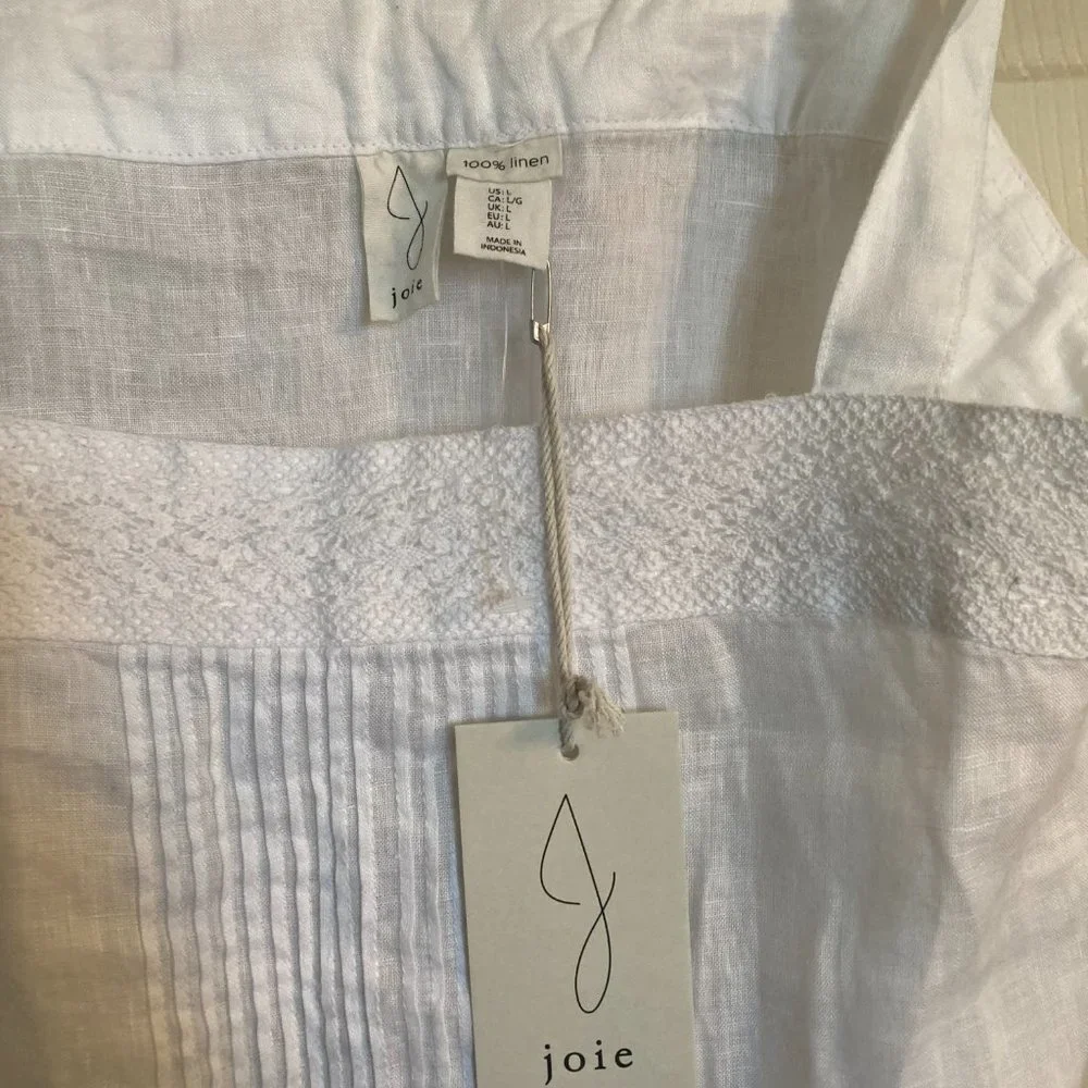 Joie White Linen Top - NWT - Picture 11 of 13